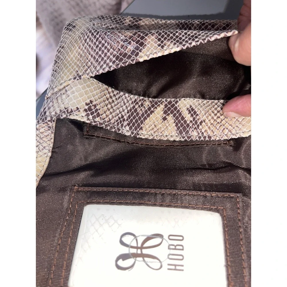 Hobo‎ Leather Sandsnake Crossbody Foldable Magnetic Zip Adjustable Handbag